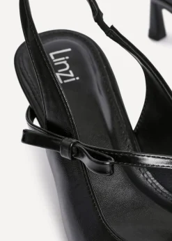 Linzi Timeless Black Faux Leather Court Heel