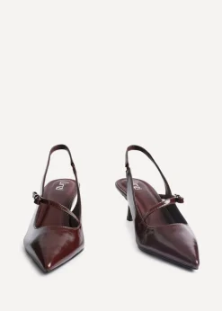 Linzi Timeless Burgundy Faux Leather Court Heel