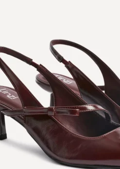 Linzi Timeless Burgundy Faux Leather Court Heel