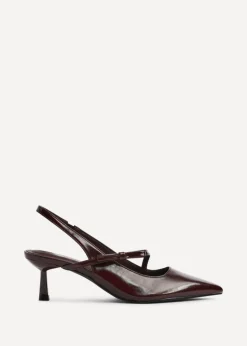 Linzi Timeless Burgundy Faux Leather Court Heel
