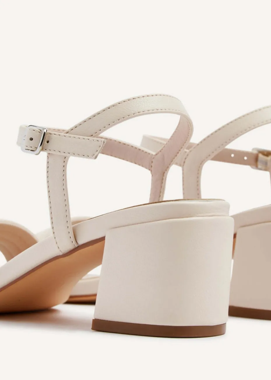 Linzi Toronto Sand Faux Leather Block Heeled Sandal