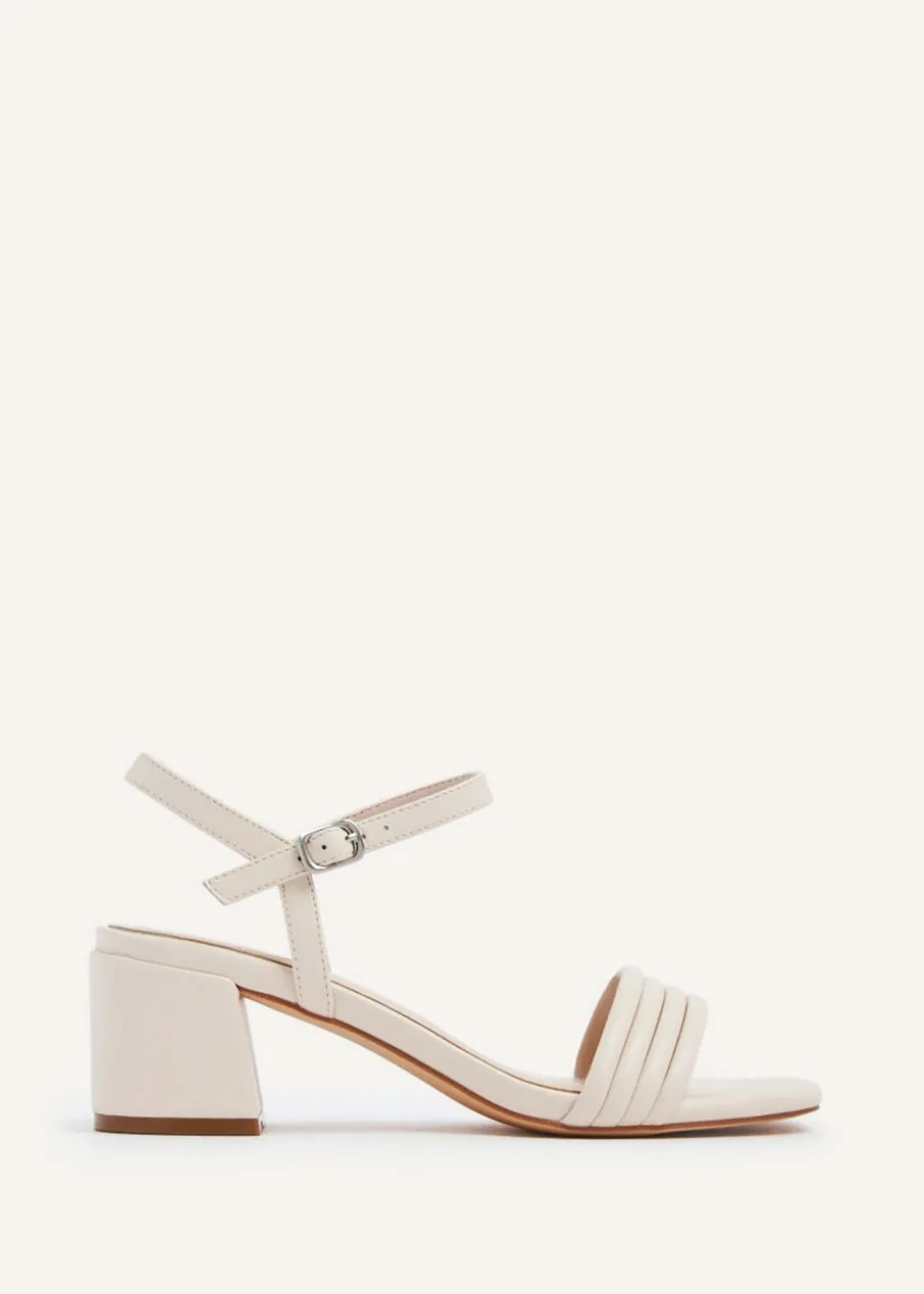 Linzi Toronto Sand Faux Leather Block Heeled Sandal