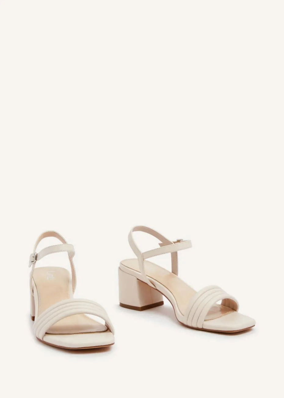 Linzi Toronto Sand Faux Leather Block Heeled Sandal