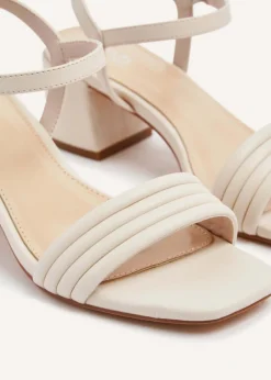 Linzi Toronto Sand Faux Leather Block Heeled Sandal