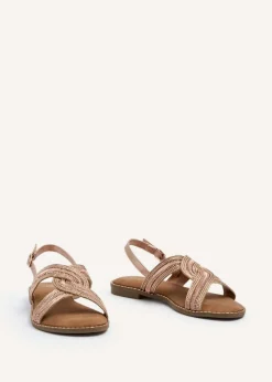 Linzi Vasvi Rose Gold Intertwined Knitted Sandal