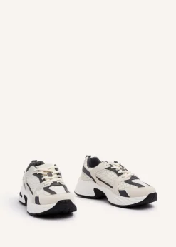 Linzi Venture Beige Mesh Effect Chunky Trainer