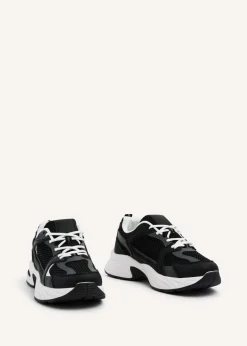 Linzi Venture Black Mesh Effect Chunky Trainer