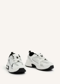 Linzi Venture White Mesh Effect Chunky Trainer