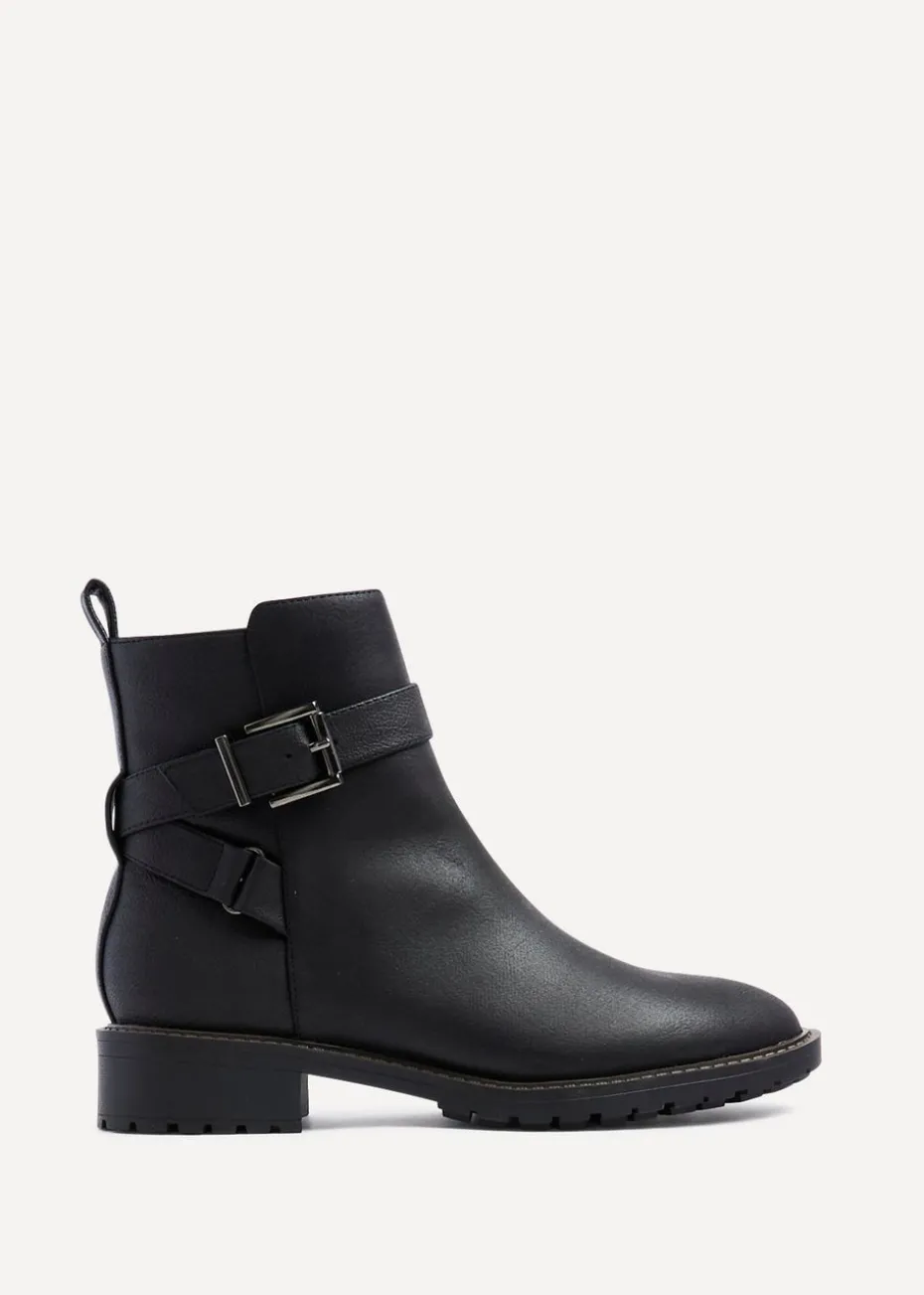 Linzi Watson Black Nubuck Ankle Boot