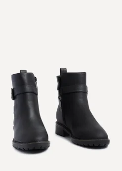 Linzi Watson Black Nubuck Ankle Boot