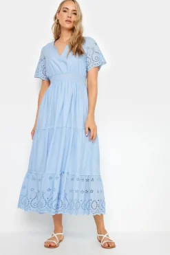 Long Tall Sally Blue Broderie Hem Maxi Dress