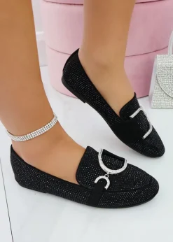 Love Lemonade Black Crystal Imperial Suede Loafers