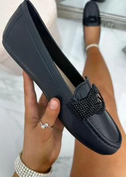 Love Lemonade Black Sparkly Infinity Loafers