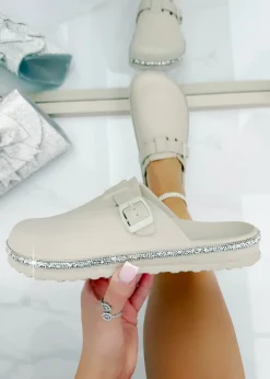 Love Lemonade Mocha Crystal Trim Luxe Lightweight Clogs