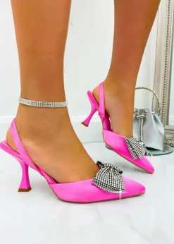 Love Lemonade Pink Crystal Glitzy Bow Heels