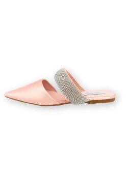 Love Lemonade Pink Crystal Strap Pointed Toe Sliders