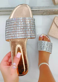 Love Lemonade Rose Gold Sparkly Disco Ball Sliders