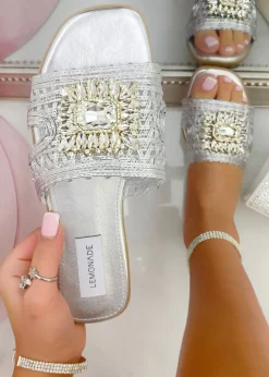 Love Lemonade Silver Crystal Bloom Sliders