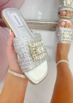 Love Lemonade Silver Crystal Bloom Sliders