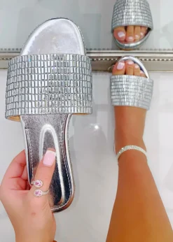 Love Lemonade Silver Sparkly Disco Ball Sliders