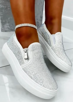 Love Lemonade White Crystal Deluxe Zip Pumps Limited Edition Trainers
