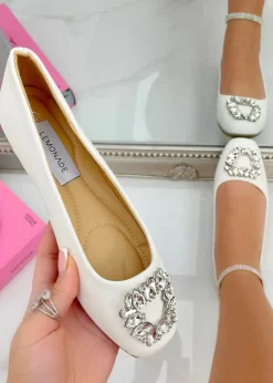 Love Lemonade White Crystal Buckle Dainty Dolly Shoes