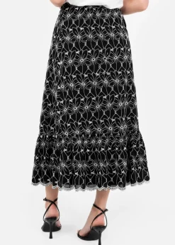 Lovedrobe Black Broderie Midaxi Skirt