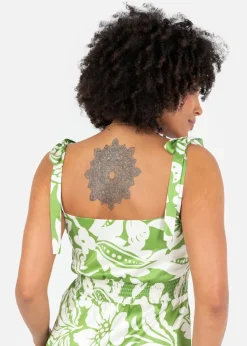 Lovedrobe Floral Tie Shoulder & Ruffle Detail Midaxi Dress