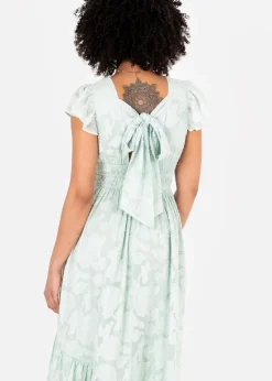 Lovedrobe Light Green Floral Faux Wrap Maxi Dress