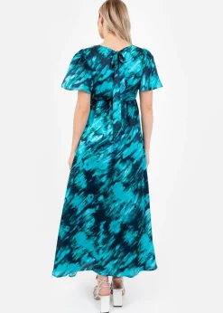 Lovedrobe Multi Marble Effect Short Sleeve Midi Dress