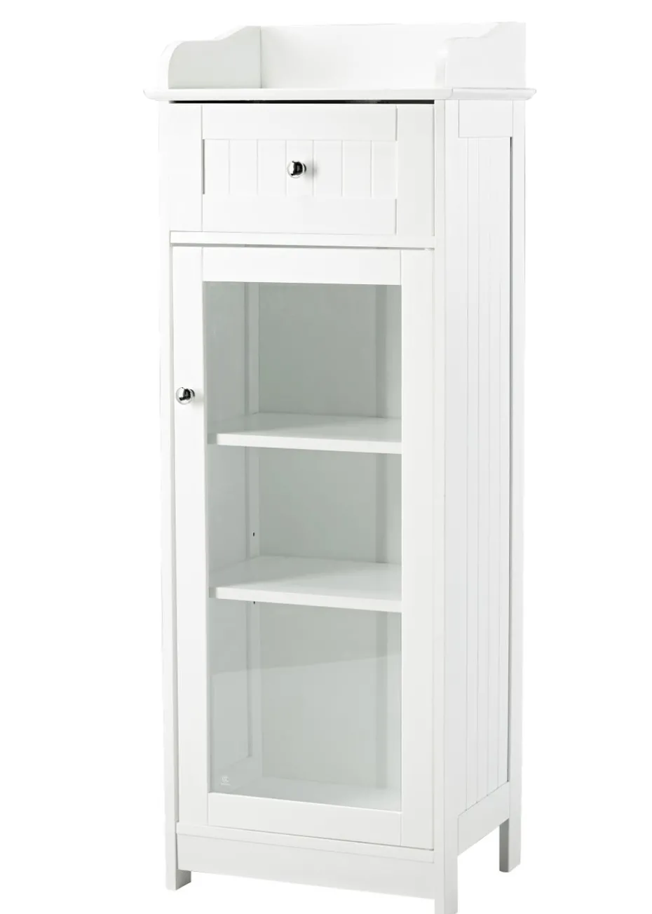 LPD Furniture Alaska Glass Cabinet White (1190x330x450mm)