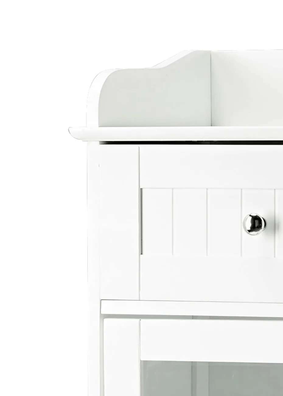 LPD Furniture Alaska Glass Cabinet White (1190x330x450mm)