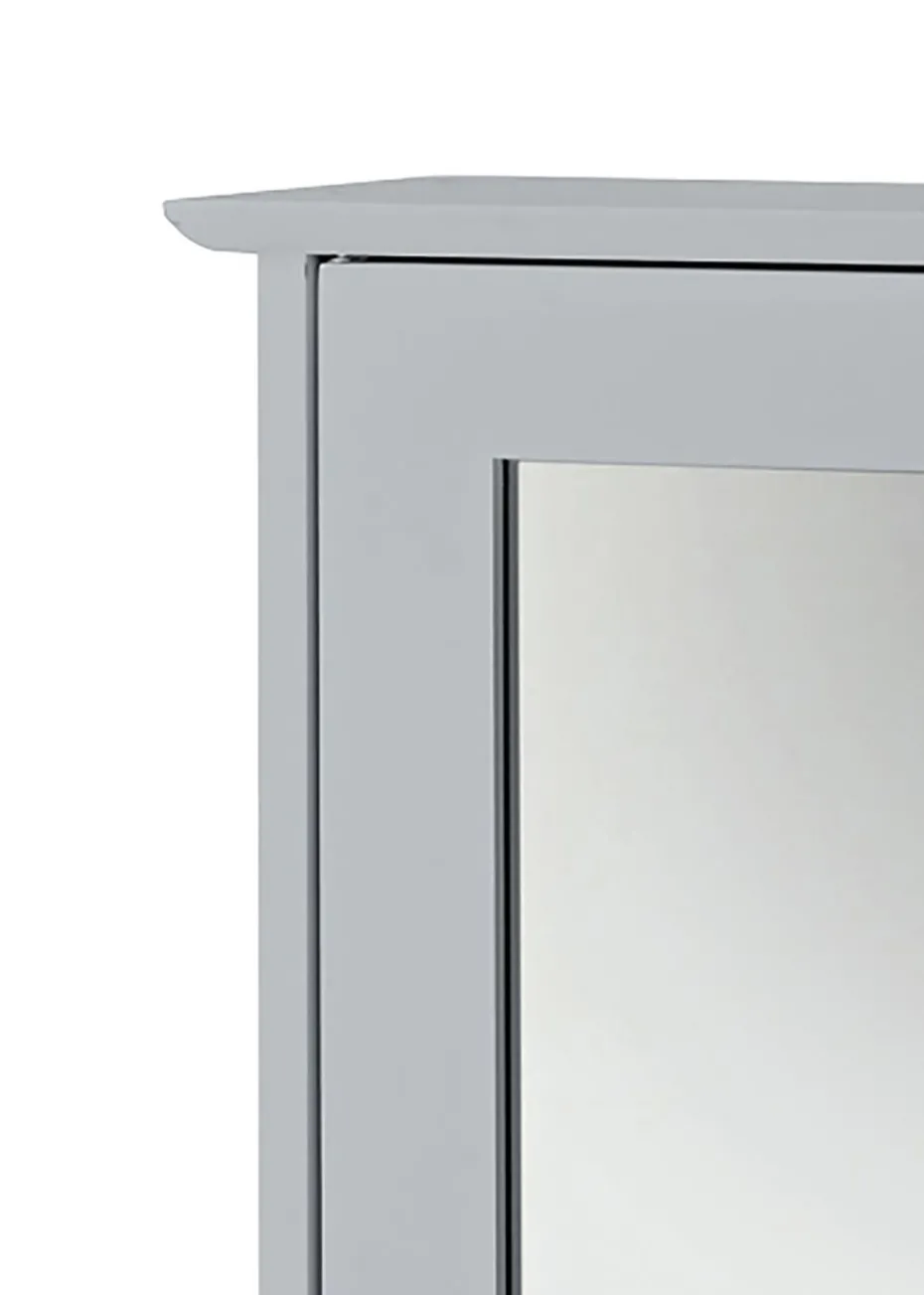 LPD Furniture Alaska Wall Cabinet With Mirror Grey (530x150x340mm)