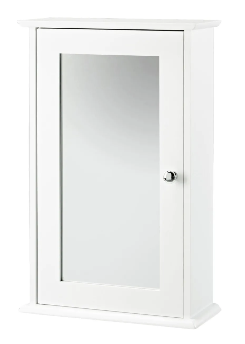 LPD Furniture Alaska Wall Cabinet With Mirror White (530x150x340mm)