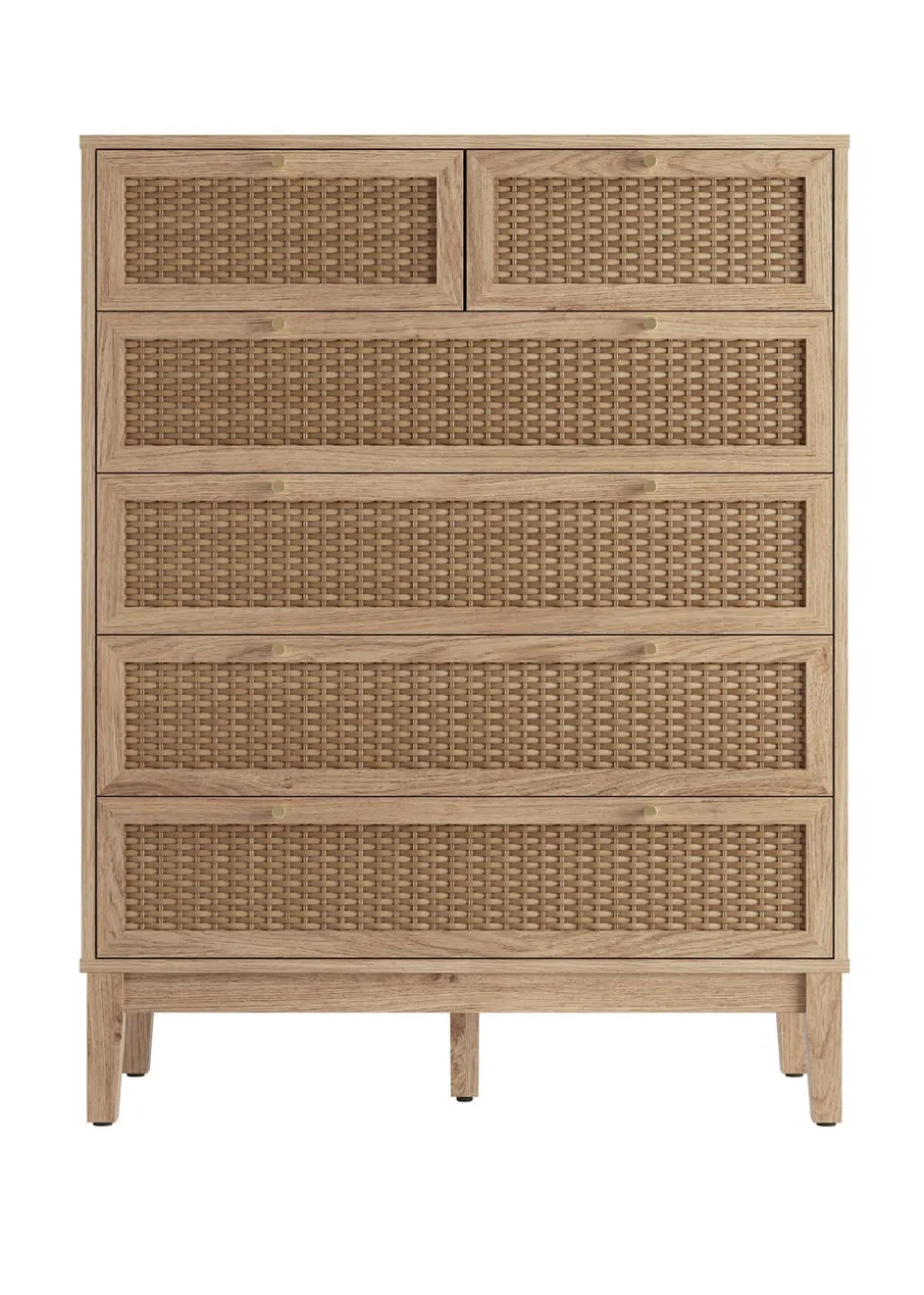 LPD Furniture Bordeaux 6 Drawer Chest (1090x390x850mm)