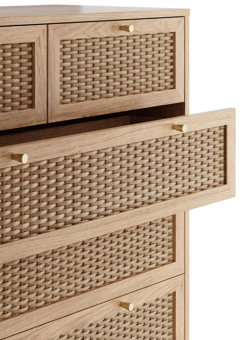 LPD Furniture Bordeaux 6 Drawer Chest (1090x390x850mm)