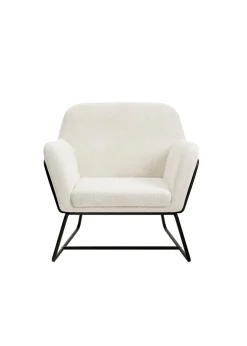 LPD Furniture Charles Armchair Ivory Boucle (765x660x755mm)