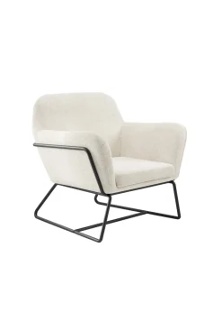 LPD Furniture Charles Armchair Ivory Boucle (765x660x755mm)