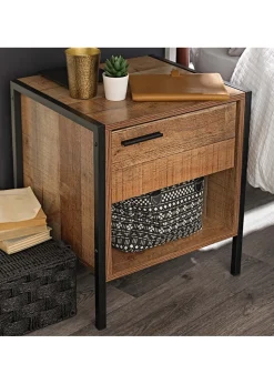 LPD Furniture Hoxton Bedside Cabinet Distressed Oak Effect (500x400x438mm)