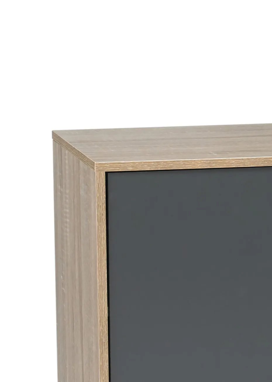 LPD Furniture Scandi Oak 2 Door Sideboard Grey (770x450x1250mm)