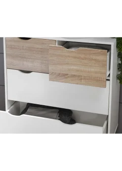 LPD Furniture Stockholm 4 Drawer Chest White-Oak (900x390x820mm)