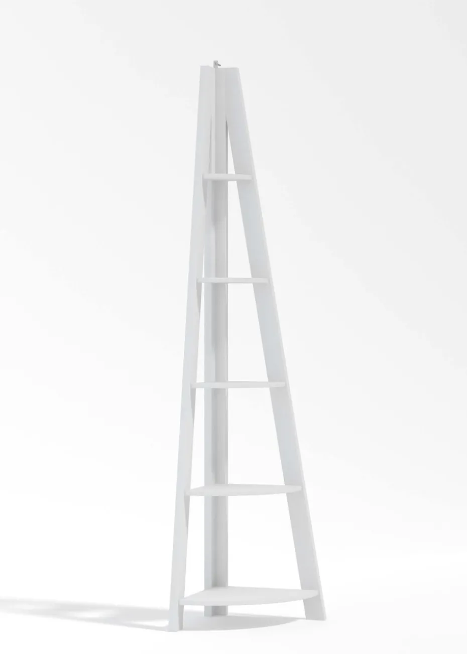 LPD Furniture Tiva Corner Ladder Shelving White (1754x386x386mm)