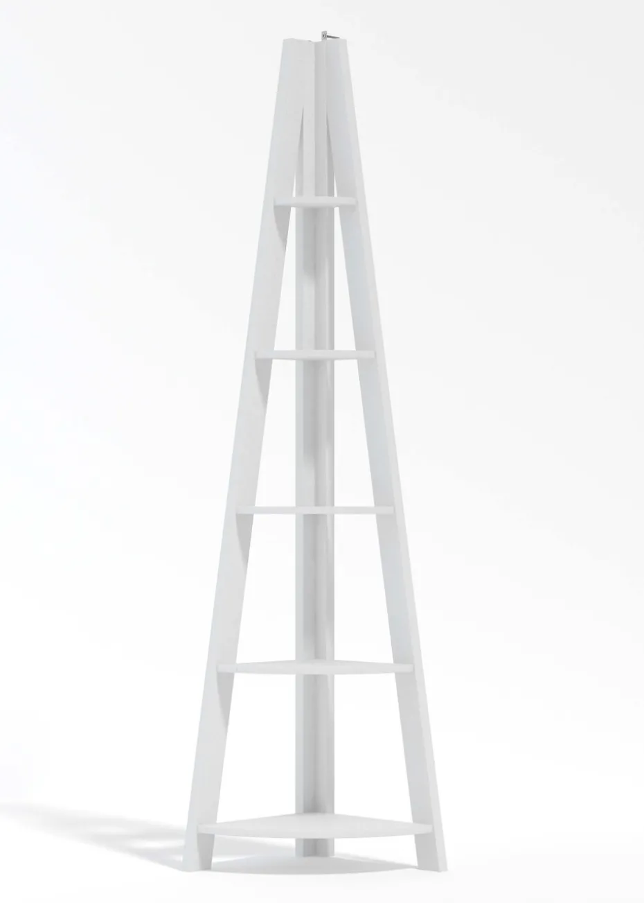 LPD Furniture Tiva Corner Ladder Shelving White (1754x386x386mm)