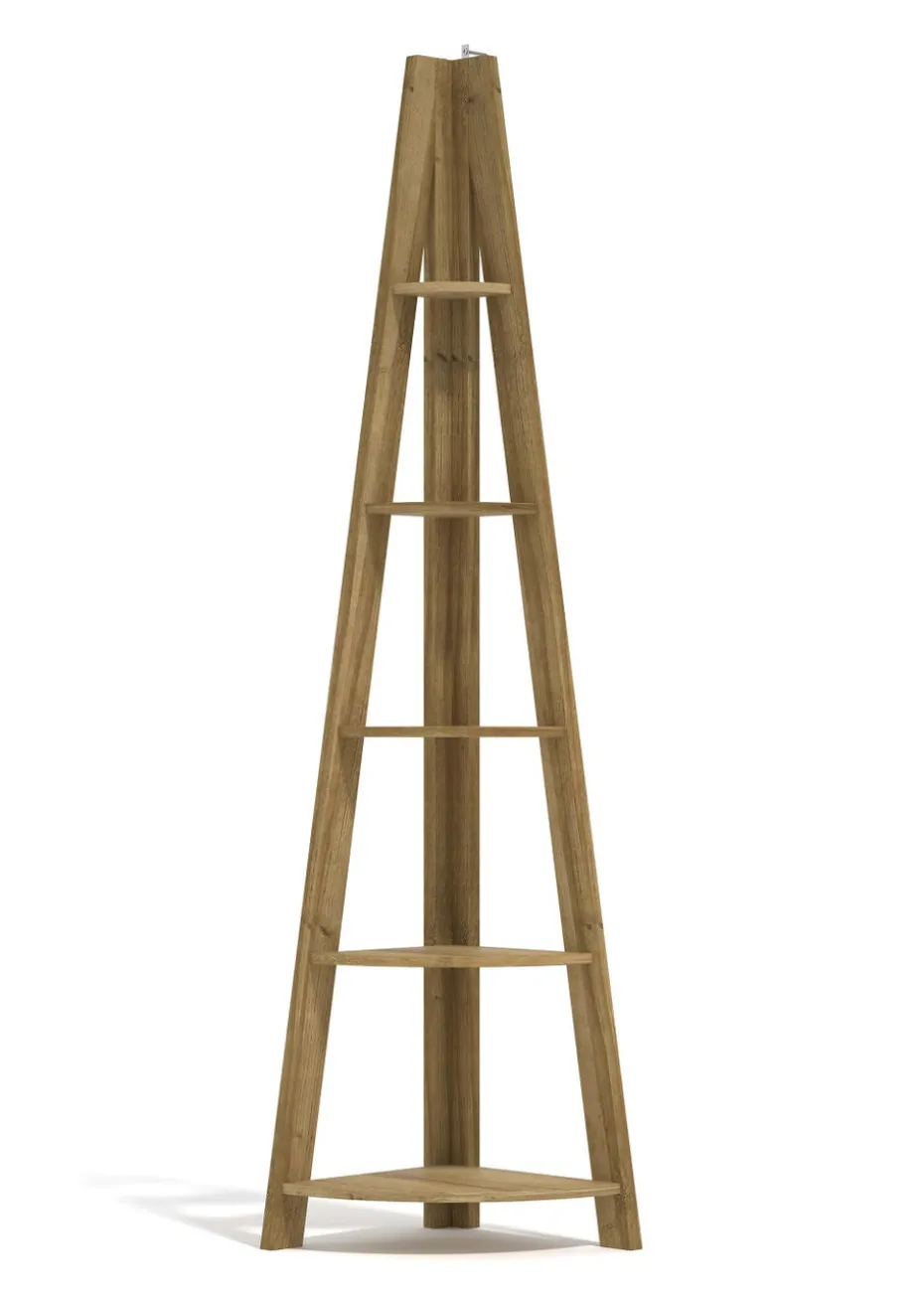 LPD Furniture Tiva Corner Ladder Shelving Oak (1754x386x386mm)