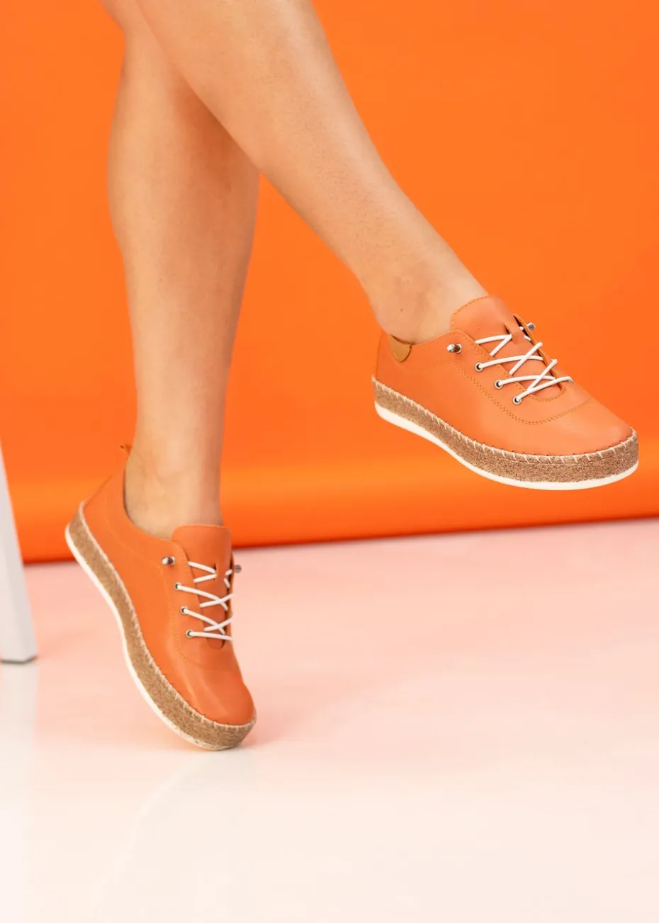 Lunar Orange Evie Plimsoll