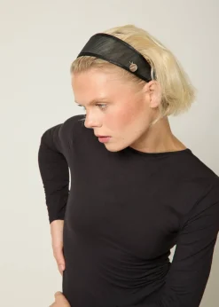 Madein Black Freya Mesh Headband with Gold detailing