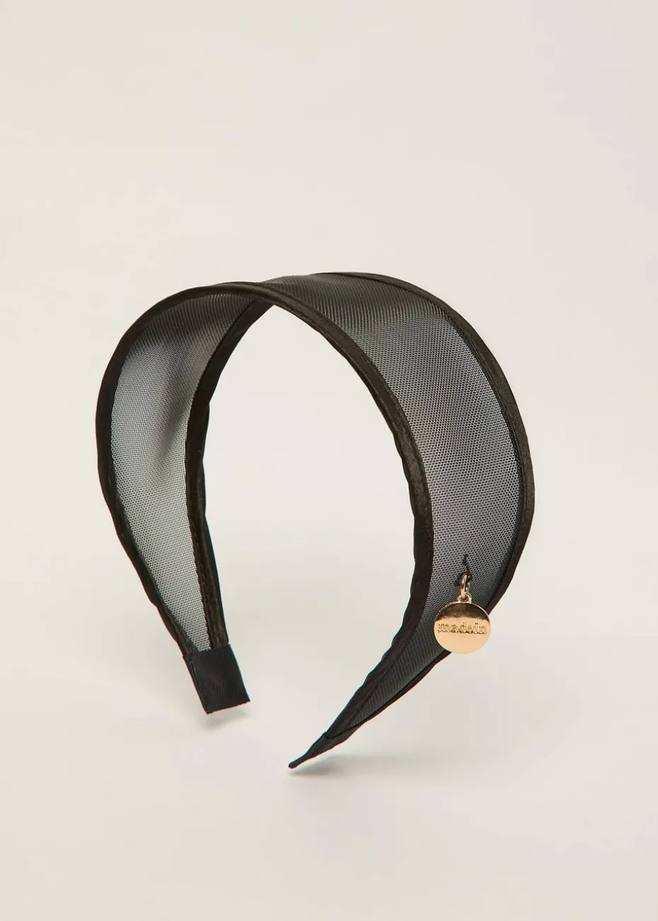 Madein Black Freya Mesh Headband with Gold detailing