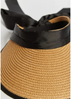 Madein Black Ribbon Detail Oversized Visor Hat