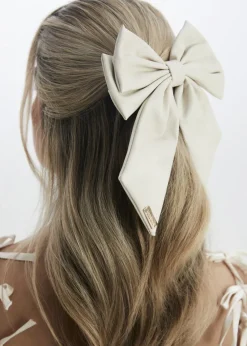 Madein Cream Luxe Polly Bow with Golden Accent