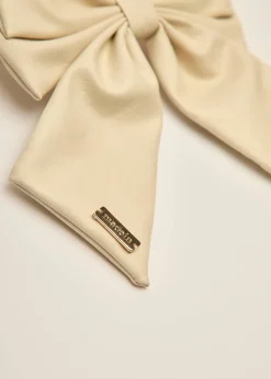 Madein Cream Luxe Polly Bow with Golden Accent